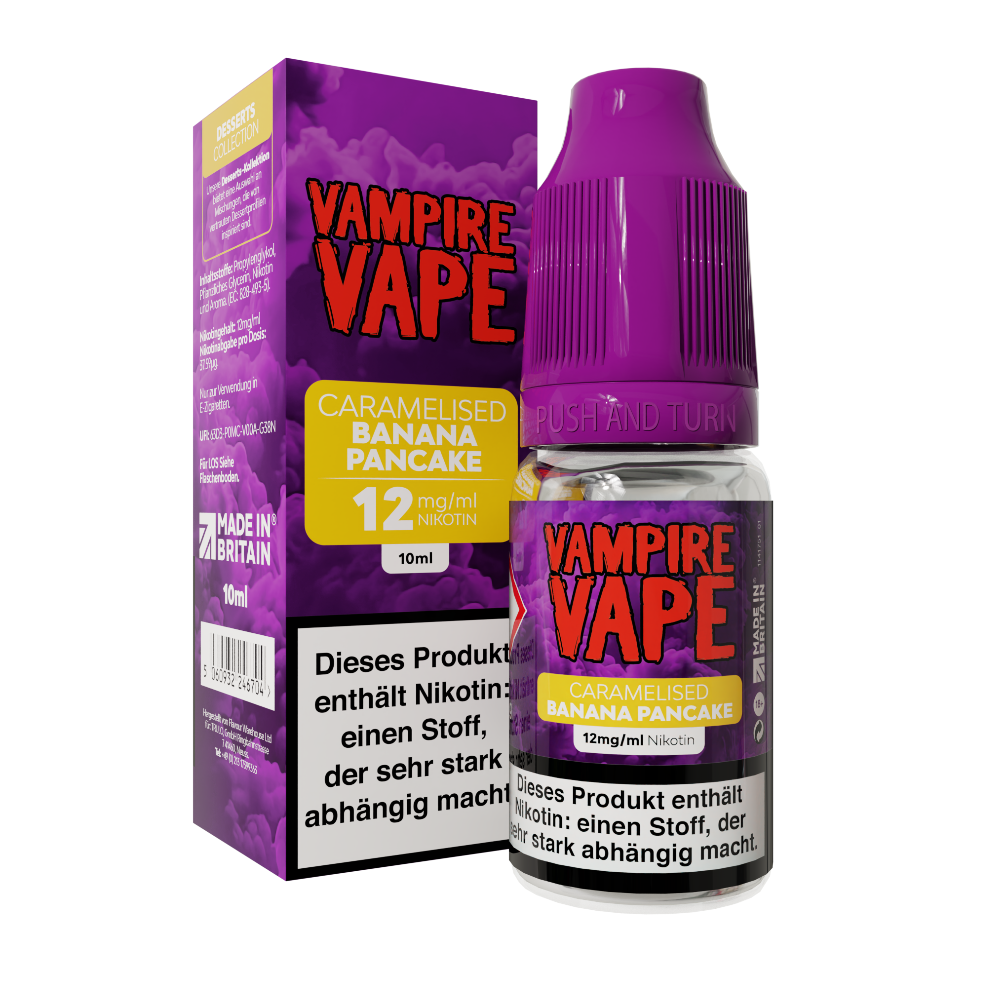 Vampire Vape, Desserts Collection, Caramelised Banana Pancake 10ml 12mg