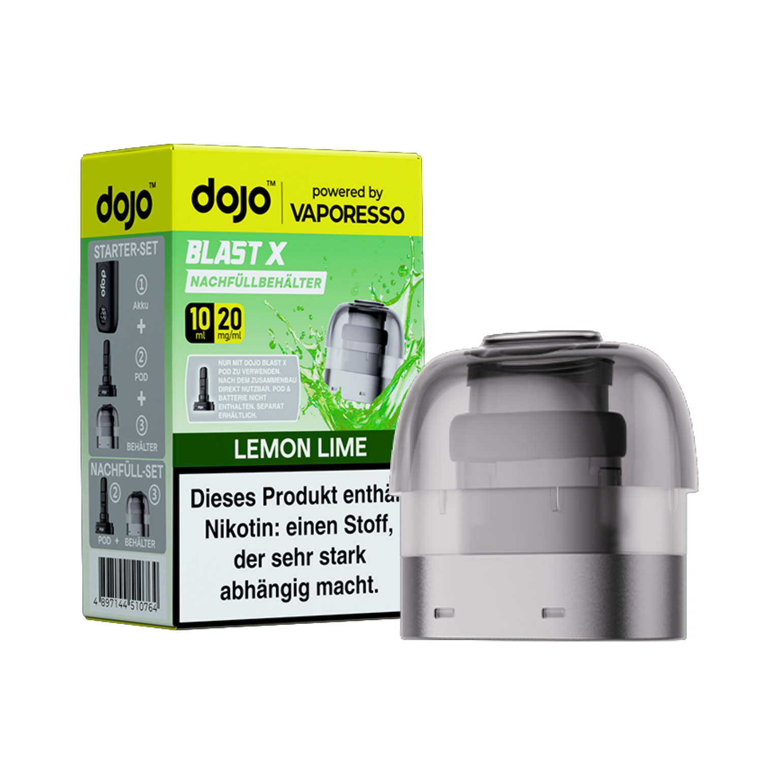 Dojo Blast X, Nachfüllbehälter, Lemon Lime 20mg 10ml