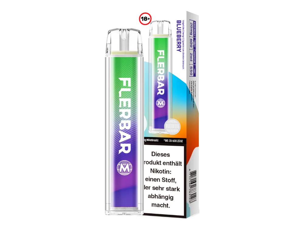 Flerbar M E-Shisha 600 - Blueberry 20mg 2ml 