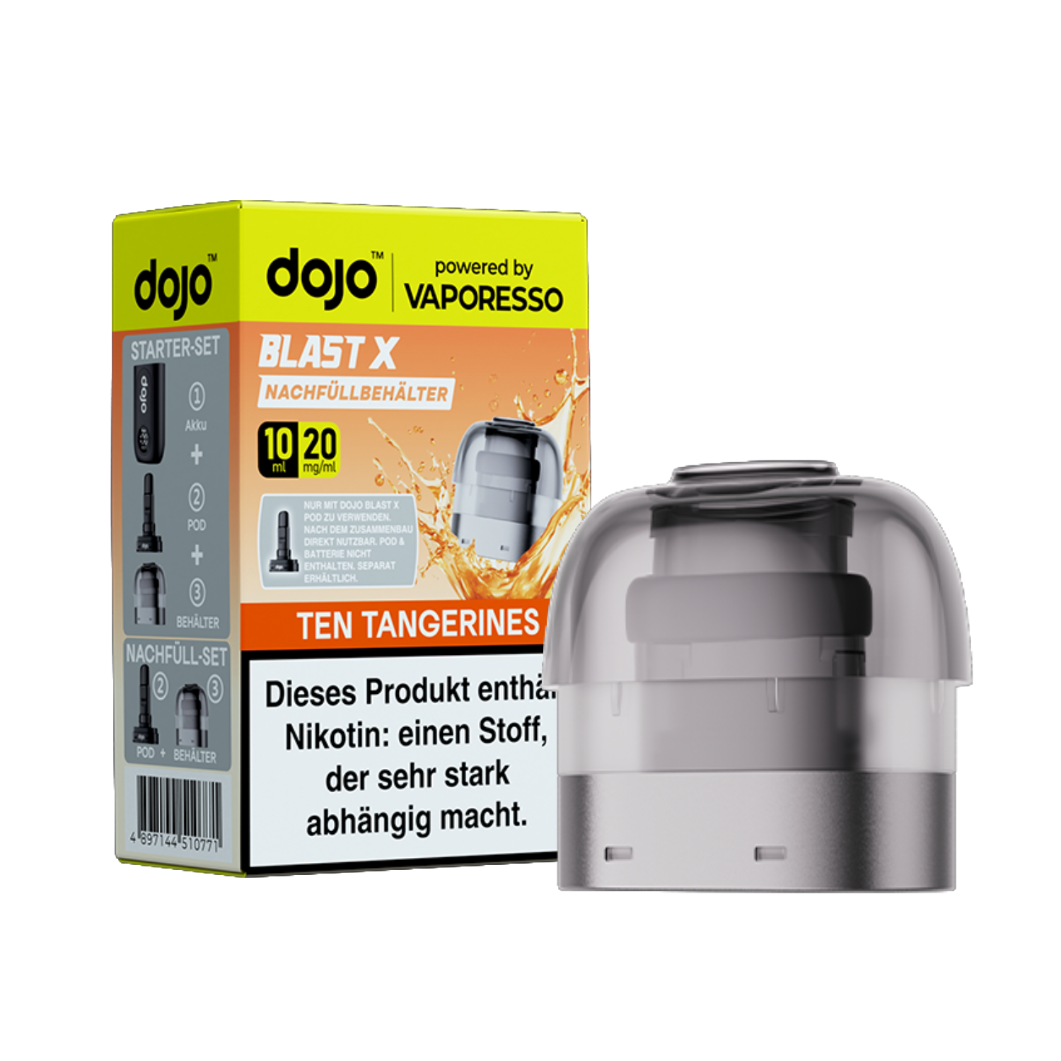 Dojo Blast X, Nachfüllbehälter, Ten Tangerines 20mg 10ml
