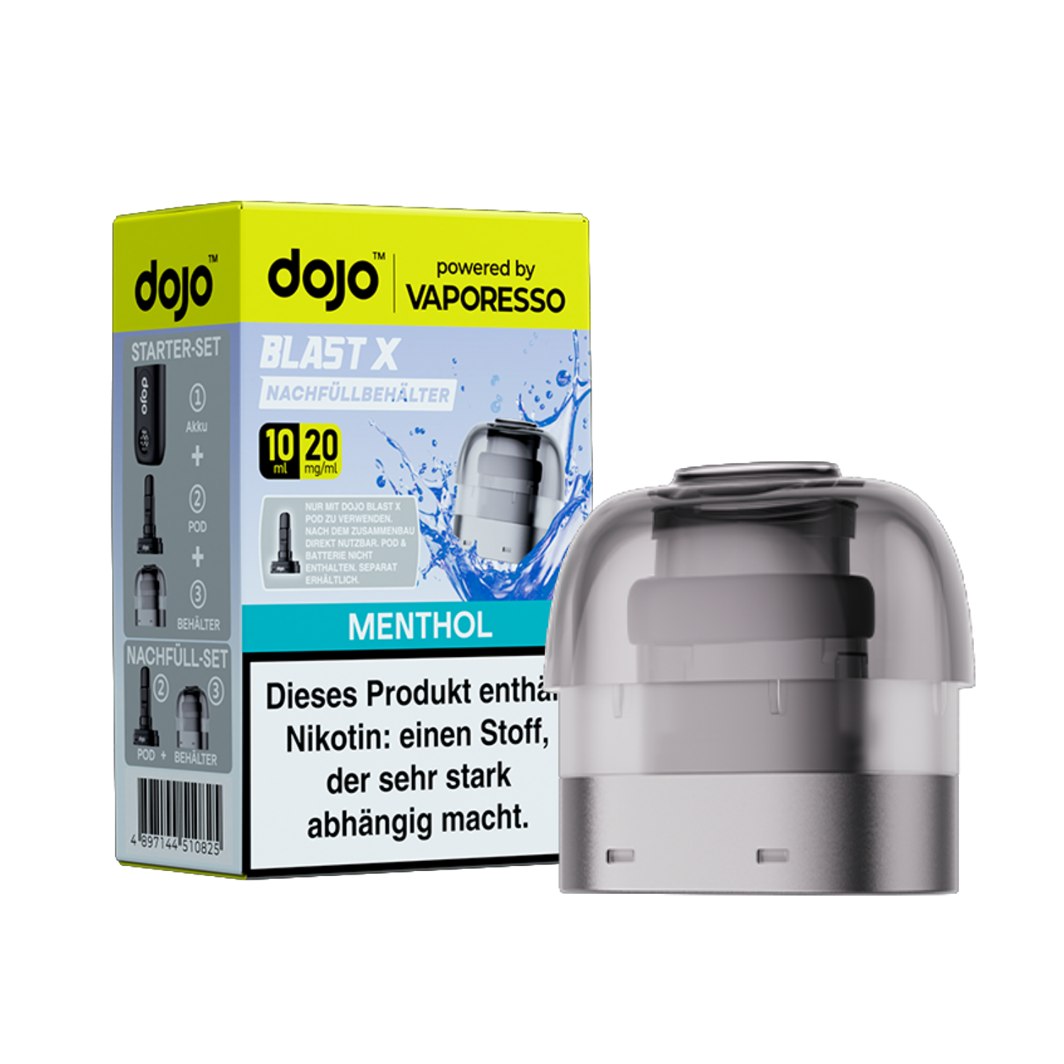 Dojo Blast X, Nachfüllbehälter, Menthol 20mg 10ml