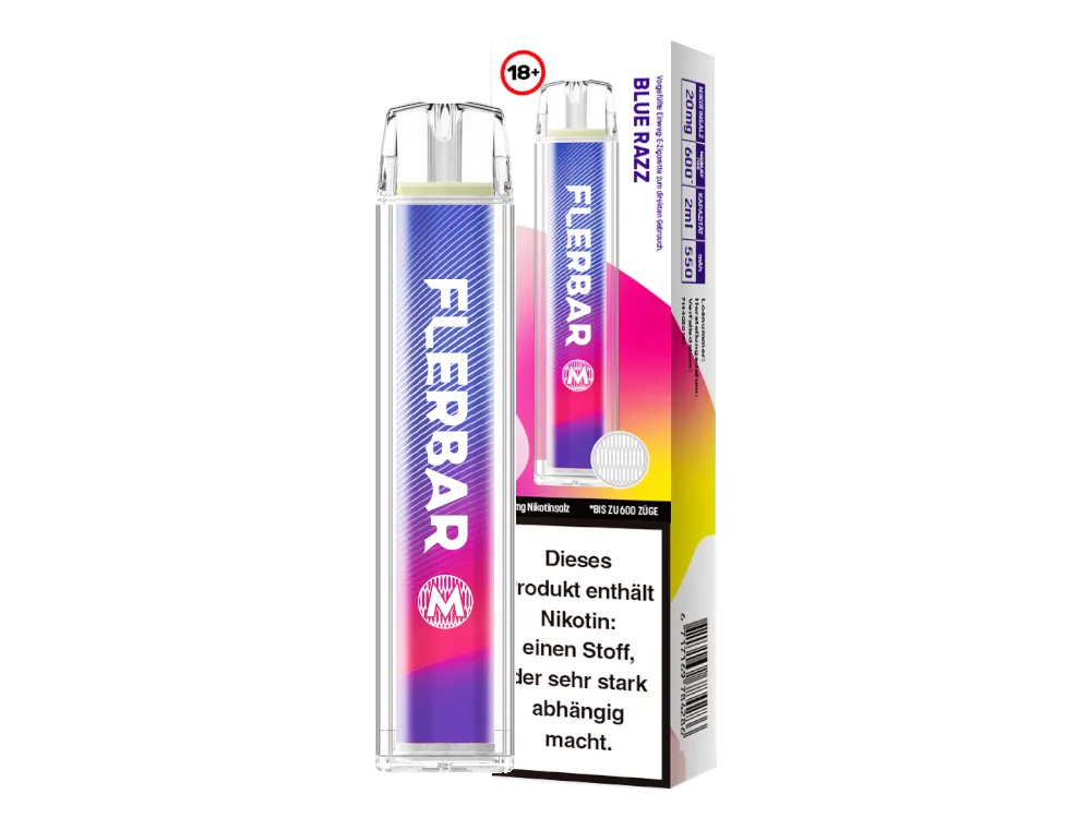 Flerbar M E-Shisha 600 - Blue Razz 20mg 2ml