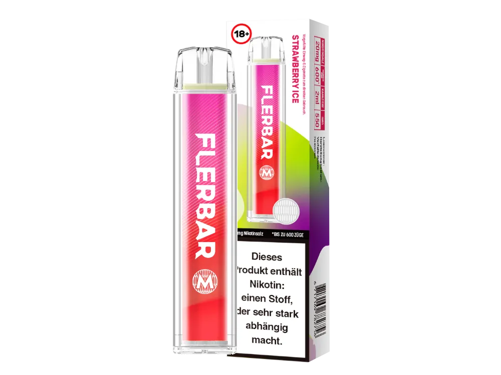 Flerbar M E-Shisha 600 - Strawberry Ice 20mg 2ml 