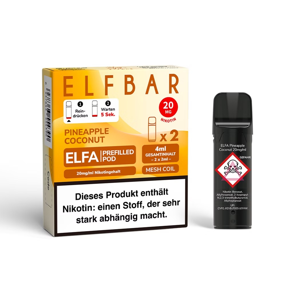 Elfbar, ELFA CP Prefilled Pod, Pineapple Coconut 20mg Elfbar, ELFA CP Prefilled Pod, Pineapple Coconut 20mg