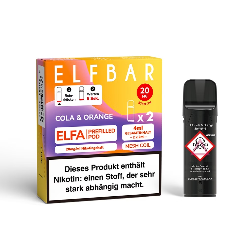 Elfbar, ELFA CP Prefilled Pod, Cola & Orange 20mg Elfbar, ELFA CP Prefilled Pod, Cola & Orange 20mg