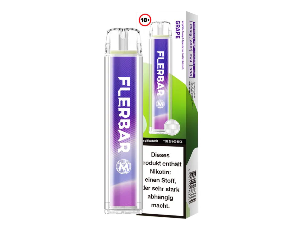 Flerbar M E-Shisha 600 - Grape 20mg 2ml 