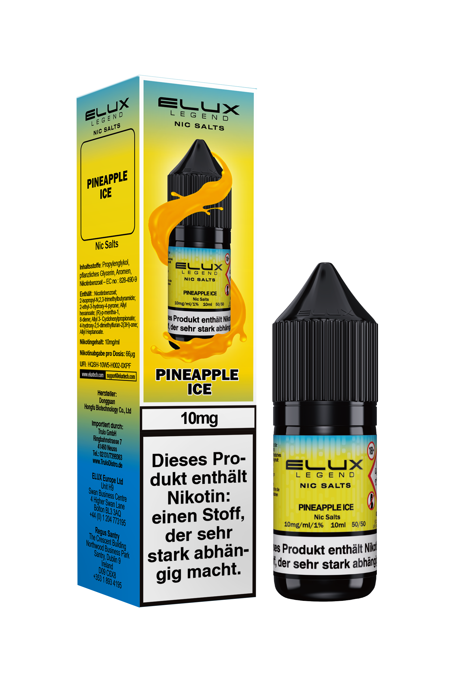 Elux Nic Salts, Pineapple Ice 10ml 10mg