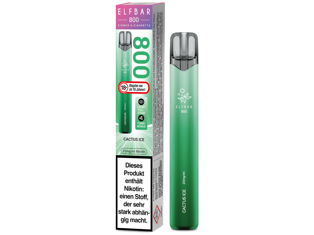 ElfBar Taxed, Elfbar 800 Einweg, Cactus Ice 20 mg 2ml