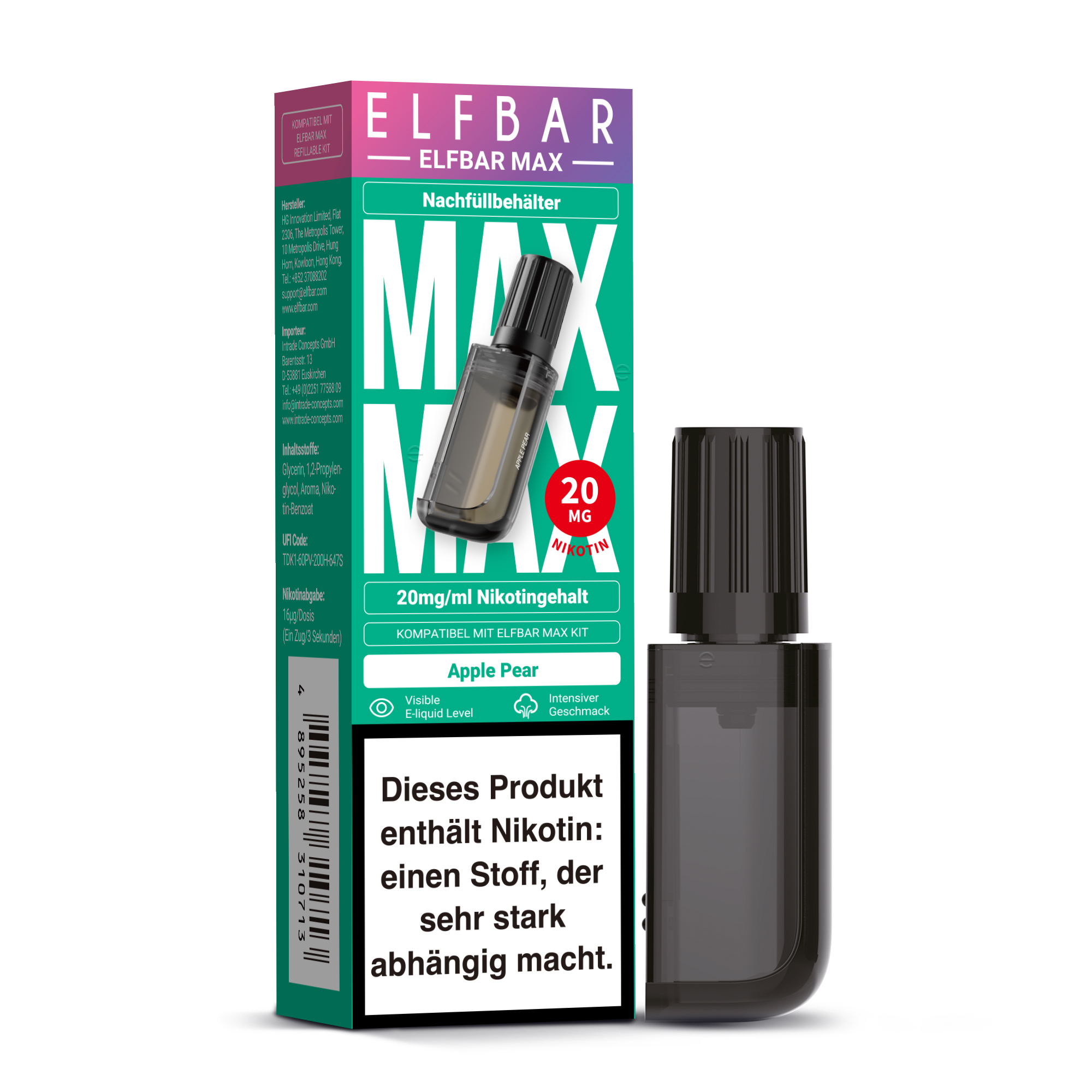 Elfbar Max, Refill Container, Apple Pear 20mg