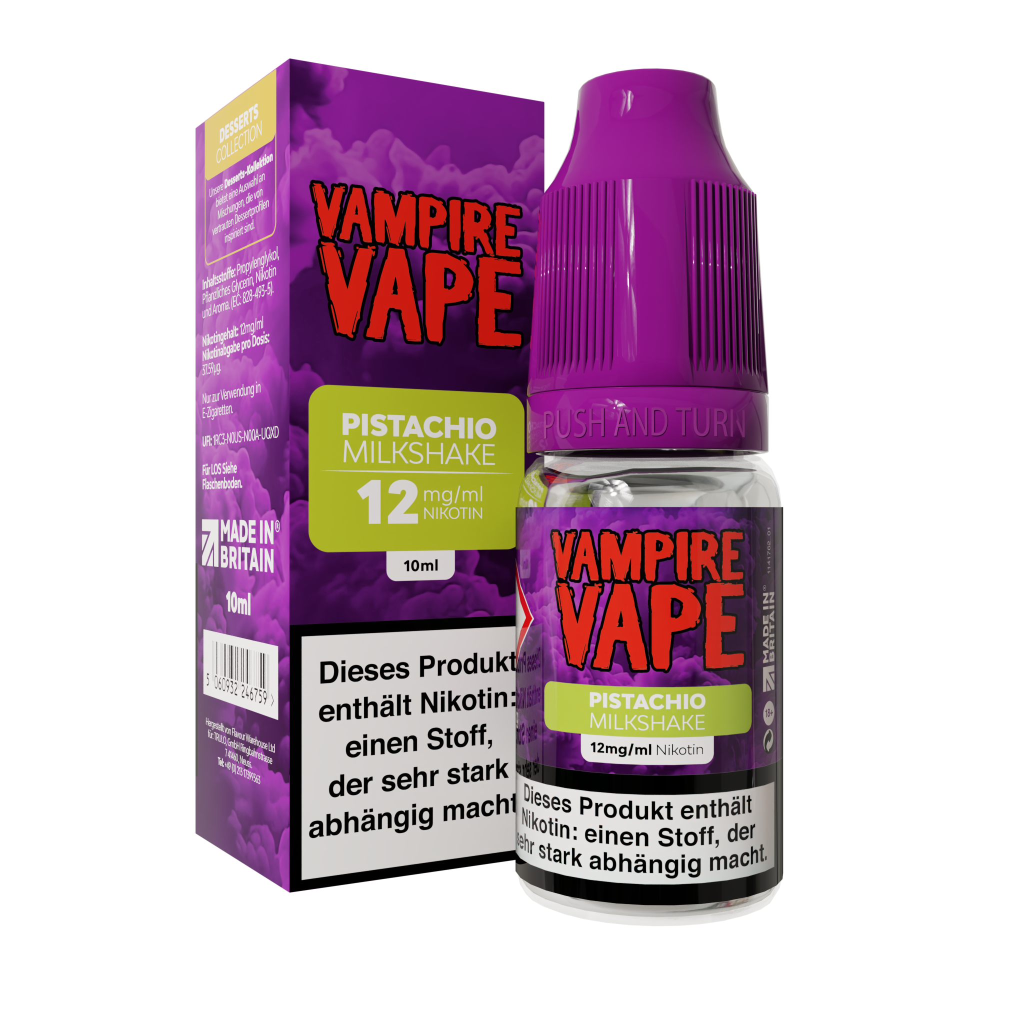 Vampire Vape, Desserts Collection, Pistachio Milkshake 12mg 10ml