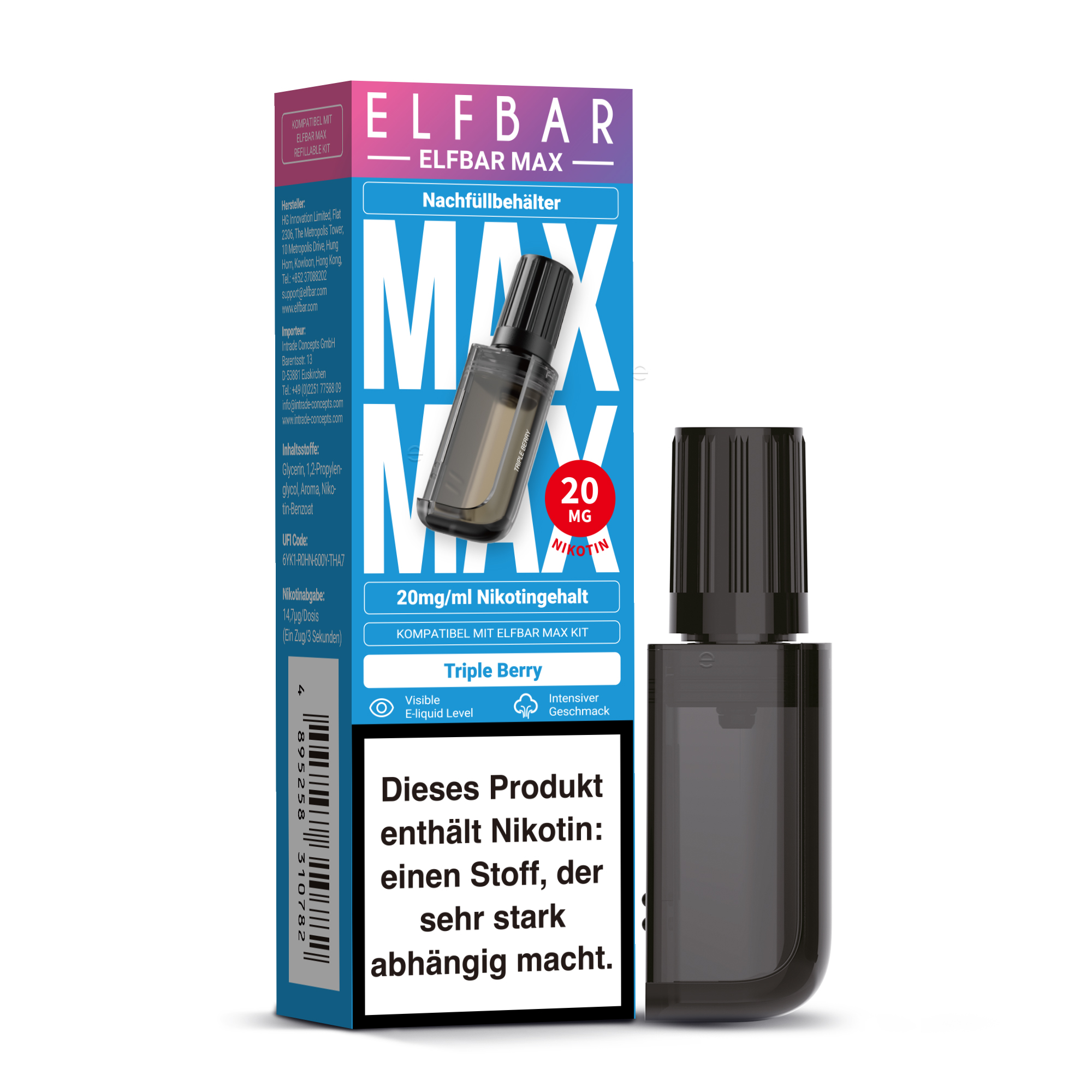Elfbar Max, Refill Container, Triple Berry 20mg
